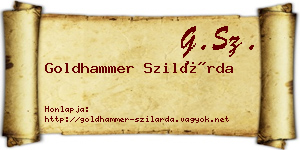 Goldhammer Szilárda névjegykártya